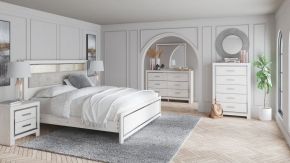 Signature Design by Ashley® B2640/31/36/46/69/56/97 Altyra - 6 Pc. - Dresser, Mirror, Chest, King Panel Bookcase Bed - White
