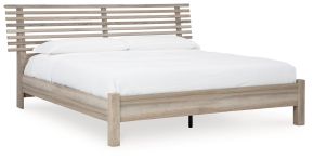 Signature Design by Ashley® B2075B7 Hasbrick - Tan - King Slat Panel Bed