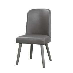 ACME 72202 Waylon - Side Chair (Set of 2) - Gray Synthetic Leather & Gray Oak