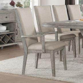 ACME 72863 Rocky - Arm Chair (Set of 2) - Fabric & Gray Oak