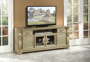 ACME 91313 ACME 91313 Vendome II - TV Stand - Gold Patina & Bone