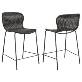 CoasterEssence 192039 Mckinley - Faux Rattan Metal Counter Chair (Set of 2) - Brown
