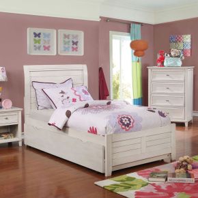 Furniture of America CM7517WH-F-BED Brogan - Full Bed - Antique White