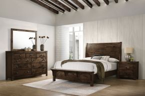 New Classic 00-1334-24N Blue Ridge - 6/0 Western King 4 Piece Bedroom Set (Bed & Dresser & Mirror & Nightstand) - Rustic / Gray