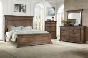 New Classic 00-658-34C Mar Vista - 5/0 Queen 4 Piece Bedroom Set (Bed & Dresser & Mirror & Chest) - Walnut