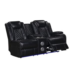 New Classic U1769V-R25P2-BLK Orion II - RAF Console Loveseat With Power Footrest & Headrest - Black