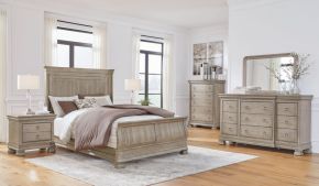 Signature Design by Ashley® B924/31/36/46/57/54 Lexorne - Gray - 5 Pc. - Dresser, Mirror, Chest, Queen Sleigh Bed
