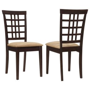CoasterEveryday 190822 Kelso - Lattice Back Dining Side Chair (Set of 2) - Cappuccino
