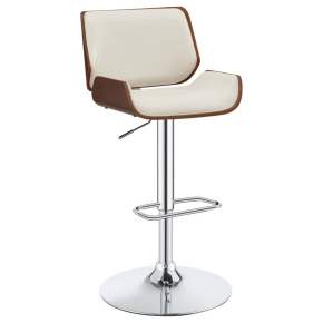 CoasterEssence 130503 Folsom - Upholstered Adjustable Bar Stool - Ecru And Chrome