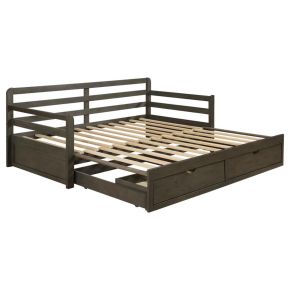 CoasterEssence 305706 Sorrento - 2-Drawer Twin Long Daybed With Extension Trundle - Gray