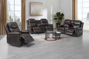 New Classic 22-6023-3PM Kellen - Power P1 3 Piece Sofa & Loveseat & Recliner - Brown