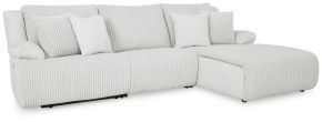 Signature Design by Ashley® 92706S6 Top Tier - 3-Piece Reclining Sectional Sofa With Raf Press Back Chaise - Alloy