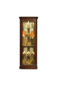 Pulaski Furniture 20205 PFC Curios - Mirrored 4 Shelf Corner Curio Cabinet - Victorian Brown