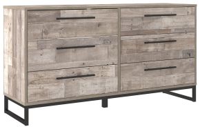 Signature Design by Ashley® EB2320-231 Neilsville - Whitewash - Six Drawer Dresser - Vinyl-Wrapped