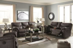Signature Design by Ashley® 33803/88/94/25 Boxberg - Teak - 3 Pc. - Reclining Sofa, Loveseat, Rocker Recliner