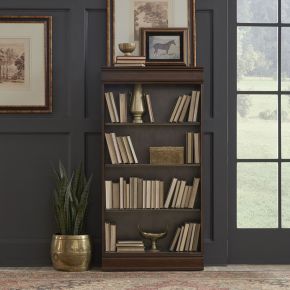 Liberty Furniture 273-HO3060-RTA Brayton Manor - Jr Executive Bookcase With Adjustable Shelves - Dark Brown