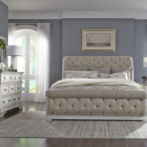Liberty Furniture 520-BR-CSLDM Abbey Park - 3 Piece Bedroom Set (California King Sleigh Bed, Dresser & Mirror) - White