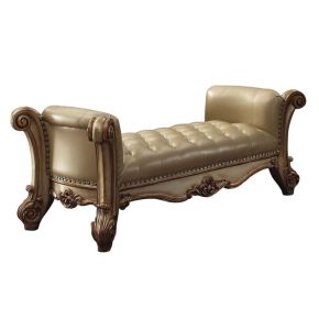 ACME 96484 ACME 96484 Vendome - Bench - Brass Synthetic Leather & Gold Patina