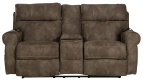 Catnapper 63019-1301/28-1302/28 Tranquility - Power Headrest Power Lay Flat Reclining Cons Loveseat With CR3 Heat / Massage / Lumbar - Pewter