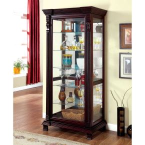 Furniture of America CM-CR134 Tulare - Curio - Dark Cherry