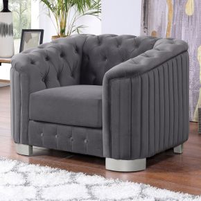 Furniture of America FOA6475DG-CH-PK Castellon - Chair - Dark Gray