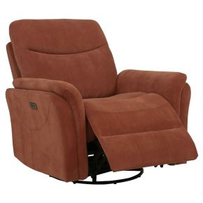 Coaster Fine Furniture 610433P Adler - Upholstered Power Swivel Glider Recliner - Rust