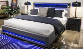 Signature Design by Ashley® PCB2721-81 Verishaw - Queen Upholstered Headboard/Footboard/Roll Slats - Gray