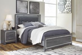 Ashley Furniture B214B14 Lodanna - Queen Panel Bed With Roll Slats - Gray