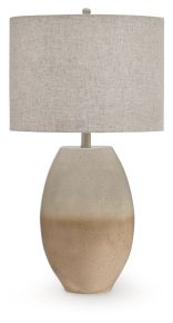Ashley Furniture L207594 Linas - Metal Table Lamp - Cream / Beige