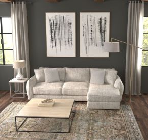 Jackson 2306/63/76-01 Jackson 2306/63/76-01 Bucktown - 2 Piece Sofa / RSF Chaise With Extra Thick Cuddler Seat Cushions - Parchment