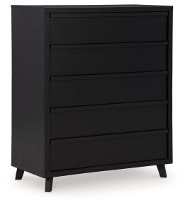 Signature Design by Ashley® B1013-345 Danziar - Five Drawer Wide Chest - Black