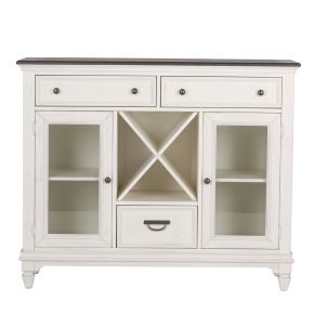 Liberty Furniture 417-CB5444 Allyson Park - Buffet - Wirebrushed White / Charcoal
