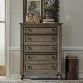 Liberty Furniture 615-BR41 Americana Farmhouse - 5 Drawer Chest - Light Brown