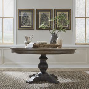 Liberty Furniture 615-DR-PED Americana Farmhouse - Pedestal Table - Light Brown