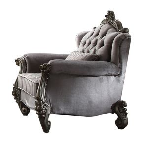 ACME 56842 ACME 56842 Versailles - 46" Chair With Pillow - Velvet & Antique Platinum
