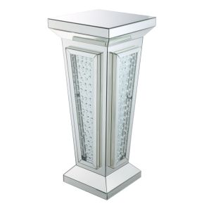 ACME 80392 Nysa - Pedestal Stand - Mirrored & Faux Crystals - 36"