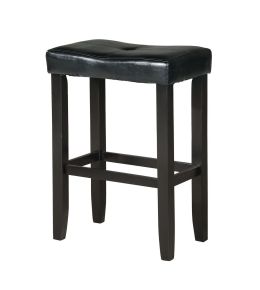 ACME 96241 Micha - Stool (Set of 2) - Black PU & Black