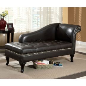 Furniture of America CM-BN6893 Lakeport - Storage Chaise - Black