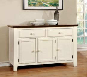 Furniture of America CM3216SV Harrisburg - Server - Vintage White / Dark Oak