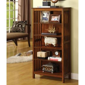 Furniture of America CM-AC249 Valencia - Media Shelf - Antique Oak