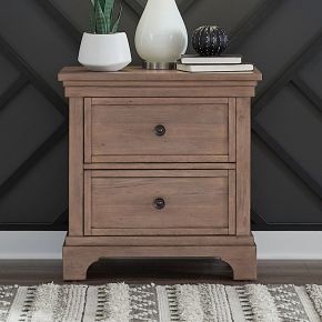 Liberty Furniture 928-BR61 Haven Hills - Nightstand With Charging Station - Camel Beige