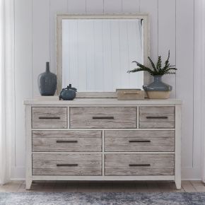 Liberty Furniture 142-BR-DM Backroads - Dresser & Mirror - White