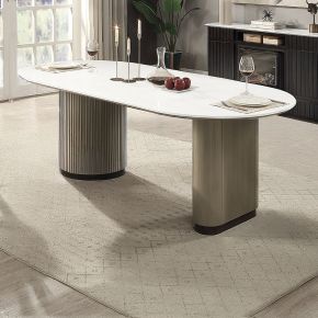 ACME DN06190 Clayten - Dining Table - Engineered Top & Light Oak