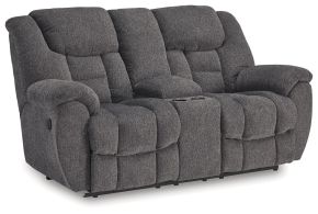 Signature Design by Ashley® 3810494 Foreside - Dbl Reclining Loveseat with Console - Charcoal