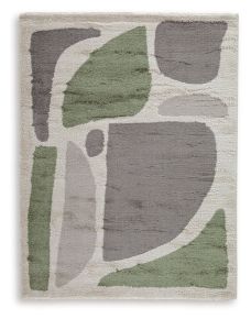 Signature Design by Ashley® R407352 Anburgh - 5' x 7' Rug - Green / Gray / Ivory