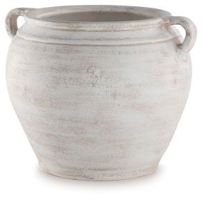 Signature Design by Ashley® A2000787 Meadie - 9" Vase - Distressed White