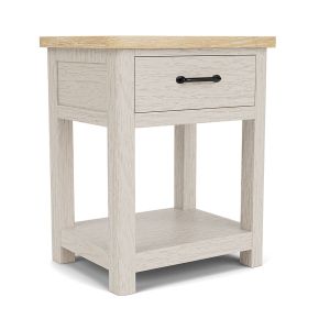Riverside Furniture 79468 Glenndale - One Drawer Nightstand - Aged White / Wheat