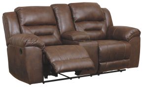 Ashley Furniture 3990496 Ashley Furniture 3990496 Stoneland - DBL REC PWR Loveseat w/Console - Chocolate