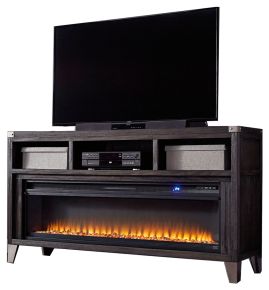 Ashley Furniture W901W1 Todoe - 2 Pc. - 65" TV Stand With Wide Fireplace Insert - Gray