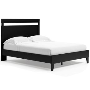 Ashley Furniture EB3392B2 Finch - Queen Panel Platform Bed - Black / Brown